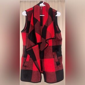 Plaid Red and Black Women's Vest